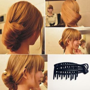 2pcs Womens Magic DIY Hair Bun Snap Styling Boost Comb French Twist Maker