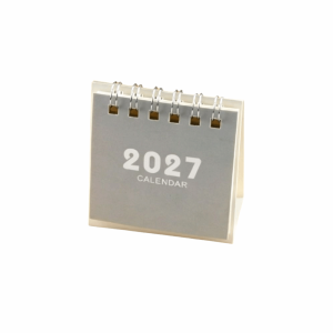 Q-1151 STORE Mini 2027 Desk Calendar Double Coil Standing Base Flip Calendar Gifts Standing Calendar Daily Planning
