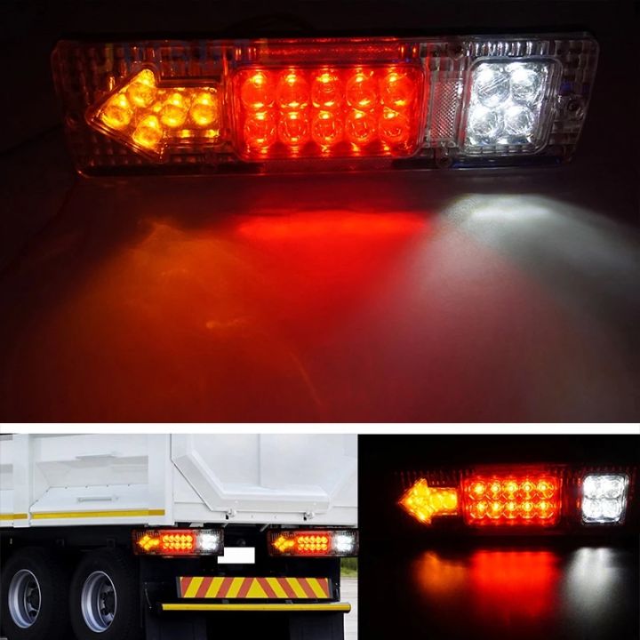 12V 24V LED Tail Lights Waterproof Truck Car Lorry Brake Stop Turn Rear ...