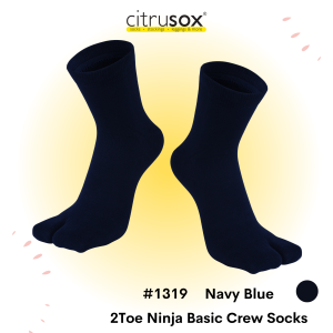 CITRUSOX Men Tabi 2Toe Ninja Cotton Basic Crew Long Socks (25-28 cm fits EU 41-45) #1319