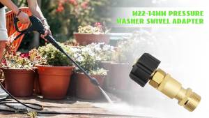 Pressure Washer Swivel Adapter Connector NPT M22 14mm Female to Male Power Washer Coupler Fittings for Hose Solid Brass 5000PSI