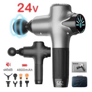 Professional Deep Penetration Strong Massage Gun High Vibrator Massage Gun Top Massage Head New LCD Display Electric Massage Gun Vibration Massager Deep Massage Muscle Booster Fascial Massage Gun Malaysia Plug TJ SPORTS