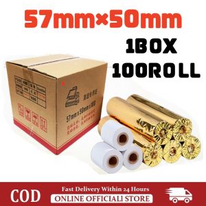 100ROll High quality 57x50mm thermal paper for receipt printers(White) 57x40mm 57x30mm foodpanda paper Thermal Paper 57x50mm 57X50 Thermal Receipt Paper POS Cash Register Receipt Roll For 58mm Thermal Printer 56x50mm Thermal Paper
