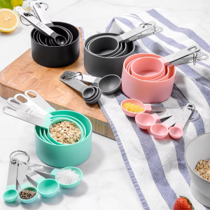 8PCS Stainless Steel Measuring Cups Baking Tools Food Measuring Set Measuring Cup and Spoon Set Kitchen