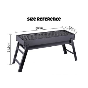 Portable Foldable BBQ Grill Stainless Steel Charcoal Grill Height Adjustable Outdoor Camping Barbecue Compact & No As