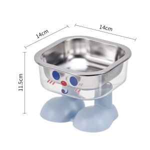 Meilovmao Anti Spill Dog Bowl Stainless Steel Raised Large Capacity Pet Water Feeder Mangkuk Anjing
