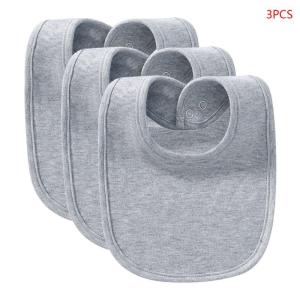3 Pcs Soft Cotton Breathable Saliva Towel Bandana Burp Cloth Infants Newborn Solid Color Absorbent Snap Button Bib Scarf