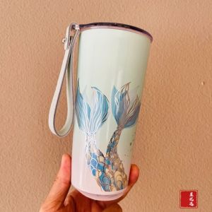 Starbuck Official Store Starbuck Cup 2022 Anniversary Celebration of The Ocean Goddess Fishtail Stainless Steel Rope Carrying Ladys Cup Starbuck Tumbler Starbuck Mug
