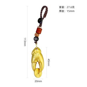 已开光 招财礼品金属螃蟹钳钥匙扣手里有钱男士车用钥匙扣挂件 with Money in Hand Hand Pendant Mens Car Key Chain Pendant Personal Gift Creative Small Gifts
