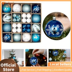 【Vakind】 44Pcs Christmas Ball Ornaments Plastic Christmas Decorative Balls Christmas Hanging Balls for Christmas Tree Decorations