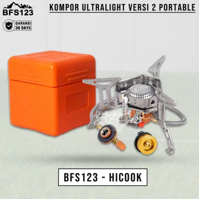 BFS123 Kompor Ultralight Versi 2 Camping Stove Portable Hiking Kompor Lipat Anti Angin Wind Cover