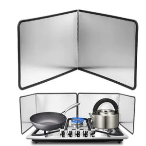 COD Foldable Stainless Steel Oil Baffle Splatter Shield High Temperature Resistance Oil Splash Guard