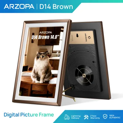 ARZOPA Digital Picture Frame 10.1/14.0 Inch Smart WiFi Digital Photo Frame 32GB with IPS Touch Screen Auto-Rotate and Slideshow Share Photos Videos Music Alarm