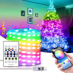 Outdoor LED IP65 waterproof and lightning proof Bluetooth APP remote control string light color light string music light Christmas light Ramadan decorative light holiday wedding party colored light TV light fantasy fairy tale light