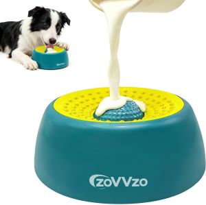 Slow Feeder Dog Bowls Rolling Ball Dog Lick Bowl Non-Slip Design Interactive Dog Licking Toy & Dog Enrichment Toys Dog Lick Ball Bowl for Wet Food Yogurt Bone Broth Nutrient Solution (Blue)