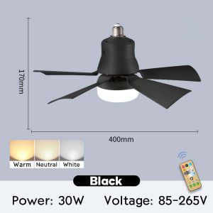 Ceiling Fan With Lights Remote Control for Living Room 40W Ceiling Fan 3 Color Silent 3 Speed Wind 6 Blades Timer Inverter Electric Fan