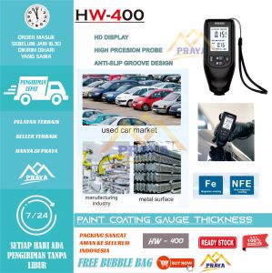 HW400 Alat Ukur Ketebalan Cat Mobil Otomatis  0 2000UM Alat Pengukur Ketebalan untuk Lapisan Logam dan Non Konduktif