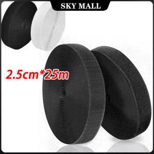 2.5cmx25m Velcro or Magic Tape Black White