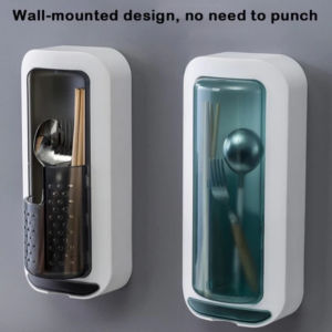 ✅100% Original Jcam Rotating Utensils Spoon Fork Holder Organizer Storage Drainer Sticker Wall Mounted Kitchen