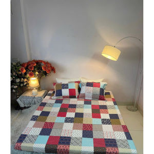 Bộ ga gối cotton Hàn Quốc hoạ tiết kẻ sọc hiện đại nhiều kích thước lựa chọn phù hợp với đệm dưới 10cm
