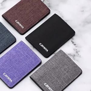 Canvas wallet for men short style simple design student wallet card holder ultra-thin vertical small wallet for men wallet
