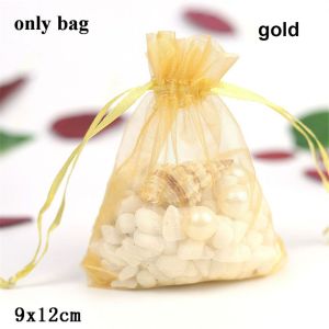 NOBLEE 50pcs 9x12cm Decoration Candy Box Party Sheer Organza Jewelry Pouches Gift Bags Packaging