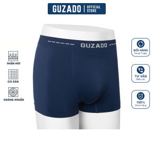 Quần Lót Boxer nam GUZADO Dệt Không Đường May Kháng Khuẩn Siêu Co Giãn Cạp Chun Chắc Chắn Thấm Hút Nhanh GBX04