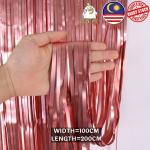 100cm x 200cm Rain Silk Metallic Foil Fringe Backdrop Curtain Decoration / Langsir Tirai / 雨丝生日墙饰