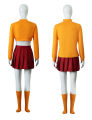 Movie Scoob! Velma Dinkley Cosplay Costume Scooby Doo Velma Dress Skirt Socks Glasses Outfit Velma Short Hair Wig Halloween Carnival Uniform Dress. 