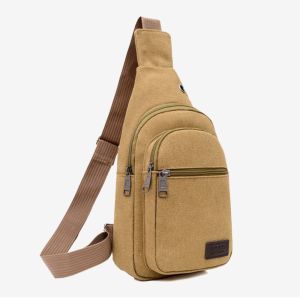 Canvas Men Chest Bag Large Capacity Chest Pack Casual Sling Bag Sports Male Shoulder Bag Outdoor Crossbody Bag2026