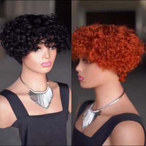 100% Human Hair Wig Pixie Cut Wigs Full Machine Wig Short Hair Wig Cheap Human Hair Wigs For Woman