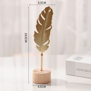 Table Light Decoration Modern Ornaments Luxury Golden Monstera Leaf Art Home Living Room Innovative