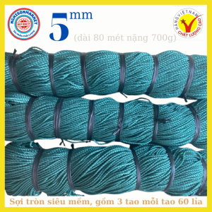 Dây cước màu xanh ngọc 5mm loại tốt cuộn dài 320 mét buộc giàn leo đi biển