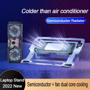 ZUZG Adjustable Laptop Stand with Dual Core Semiconductor Cooling Fan Aluminium Alloy Multi-Angle Computer Holder for Desk Portable Notebook Metal Mount Compatible All Laptops 11-18 Inches