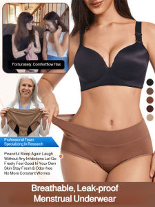Period Underwear Women/Breathable Leakproof Incontinence Underwear/Reusable/High Elastic Cotton/3-Layer Absorbent/Panties For Adult Women/Senior Female Use