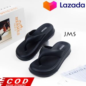 Sandal Jepit Wanita Wedges Karet Jelly Korea Style Terbaru Tebal 5Cm Size 36-40