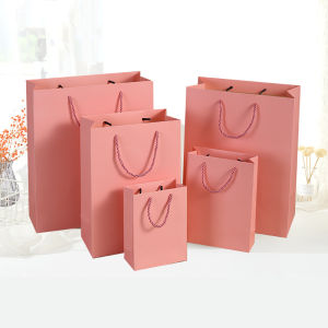 Kraft Paper Bag Rope Handbag Gift Thickened Bag High Quality With Handle Boutique Gift Bag Tote Bag
