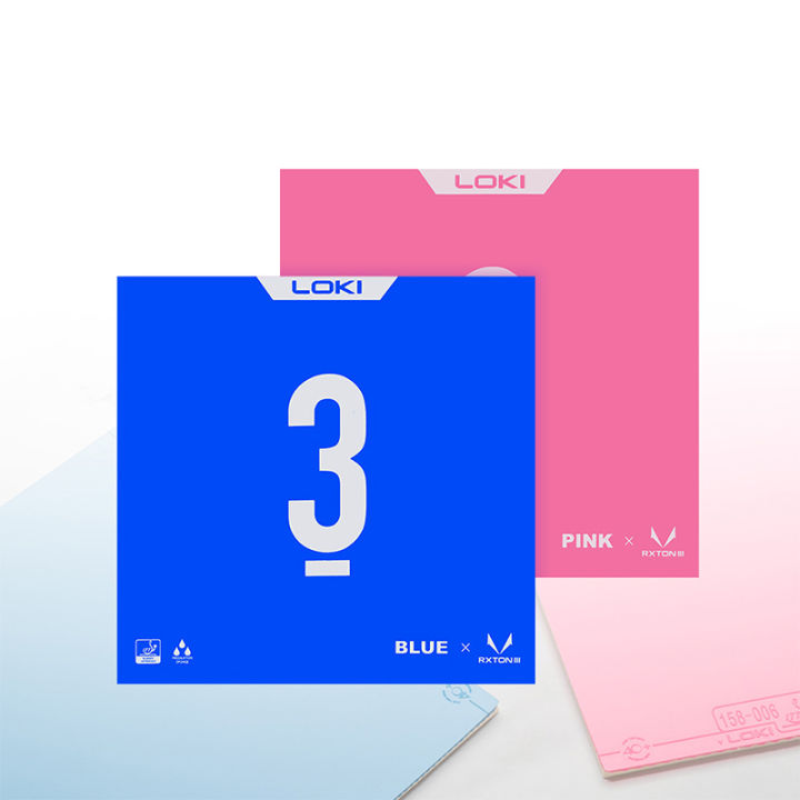 LOKI Rxton 3 Max Table Tennis Rubber Sticky (Colored, Blue/Pink