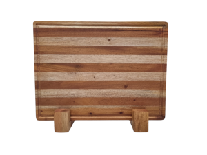 Butcher Block (Edge Grain) with Stand Genuine Mahogany Wood 1.5" x 10" x 14"