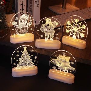 Đèn led 3D trang trí Noel đèn ngủ để bàn Merry christmas quà tặng giág sinh độc đáo 3 chế độ sáng - Happy Home 4U