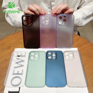 FLOVEME 0.3mm Ultra-thin Frosted PP Solid Color Phone Case For iphone 14 13 12 11 Pro Max 14 Plus Lens Protection All-inclusive Matte Clear Hard PC Shockproof Back Cover For iphone 14 13 12 11