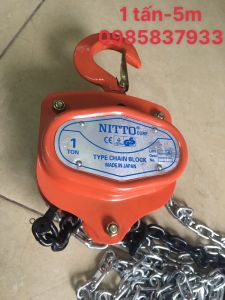 Palang xích kéo tay 1 tấn 5m Nitto Nhật dùng nâng hạ các thiết bị an toàn hiệu quả dễ dàng an toàn