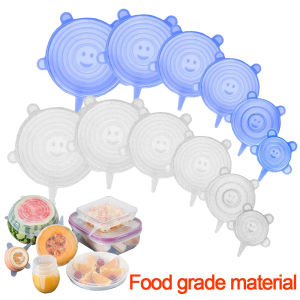 6Pcs Silicone Food Cover Stretch Lids Reusable Durable Food Storage Covers for Cookware Bowl Universal Can Covers