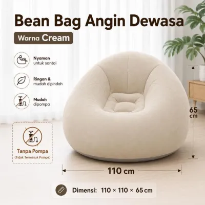 Sofa Angin Santai Premium – Bean Bag Portable dengan Footrest & Free Pompa