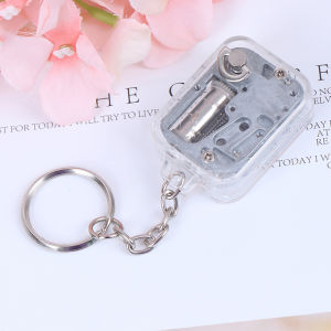 [haoh] 1PC âm nhạc hộp tự làm cơ khí kim loại âm nhạc hộp đồng hồ Keychain Quà Tặng