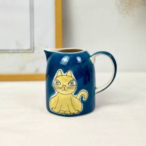 เหยือกนม ขนาด 200ml. ลายแมว  เหยือกเซรามิค เนื้อเบาทนทาน ใส่ของร้อนได้