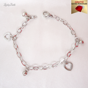 Gelang Tangan Wanita Titanium Anti Karat dan Luntur Kekinian Import Sans4 Love - Lovelybutik