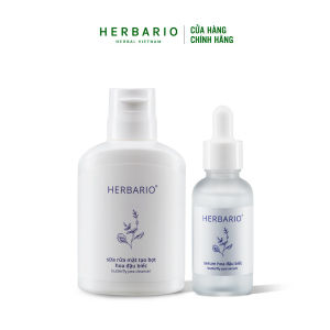 Combo Sữa rửa mặt tạo bọt Hoa đậu biếc Herbario 100ml + Serum Hoa đậu biếc Herbario 30ml
