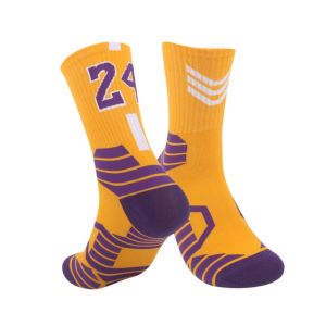 Trendy Man Socks Long Outdoor Basketball Thick Sport Professional Mid-Tube NBA Star Number Medyas