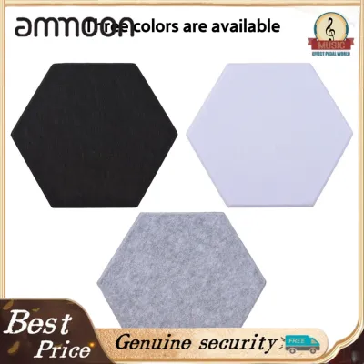 ammoon 12 Pack Acoustic Panels Hexagon Sound Proof Padding for Recording Studio Office Home 11.8 x 10.2 x 0.4 Inch Wall Sound Absorbing Panel Absorb Noise and Eliminate Echoes with High Density